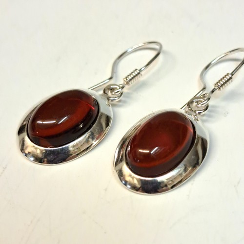  HWG-2432 Earrings, Oval Cherry Amber $48 at Hunter Wolff Gallery